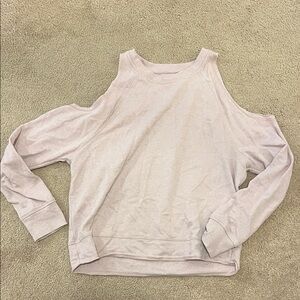 Women's Cold Shoulder Sweatshirt - Light Pink